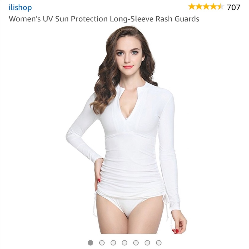 BRAND NEW white sun protection rash guard w/ tags!